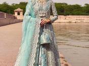 Baby Blue Front Open Maxi Lehenga Dupatta