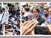 SJB,JVP Defy Curfew Protest