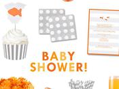 BABY SHOWER! Gray/White/Orange