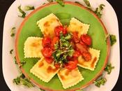 Spinach Cheese Ravioli with Roasted Tomatoes Basil