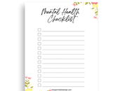 Printable Checklist Mental Health