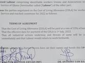 Gov’t, Organised Labour Agree COLA; Unions Call Strike