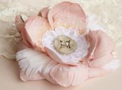Pink Wedding Hair Flower with Vintage Touch