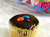 Confetti Candy (aka M&amp;M) Cupcakes with Fudge Frosting (Eggless Recipe)