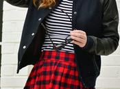 Checked Skirt Striped Shirt