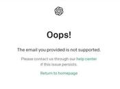 “The Email Provided Supported” Error ChatGPT