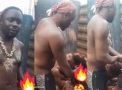 Reactions Native Doctor Bathes Suspected Yahoo Boys With Blood (Watch Video)