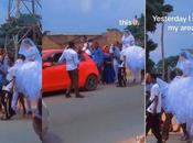 Reactions Bride Causes Traffic While Going White Wedding With Convoy Horses (Video)