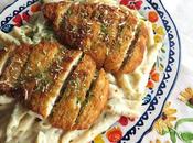 Crispy Chicken with Creamy Garlic Pasta