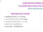 Constable Sport Quota Online Form 2023 Recruitment