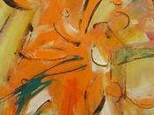 Abstract Painting Features Orange