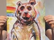 Rainbow Bear Poster Print)
