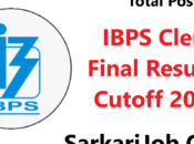 IBPS Clerk Final Result Cutoff 2024