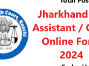 Jharkhand Assistant Clerk Online Form 2024