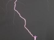 PIC: Lightning Strikes Jesus Christ Statue