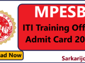 MPESB Training Officer Admit Card 2024