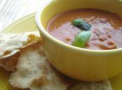 Cosi-style Tomato Basil Soup with Crisp Rosemary Flatbread