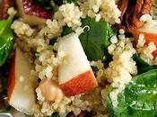 Quinoa Salad with Pears, Baby Spinach Chick Peas Maple Vinaigrette