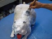 Paper Mache Bulldog-Painting