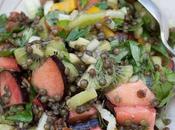 Lentil Salad with Plum Kiwi Maple Dressing (#Vegan, #Glutenfree)