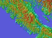 Color Shaded Relief Model Vancouver Island