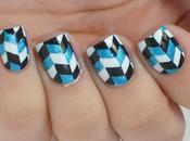Herringbone Nail with Blue Without