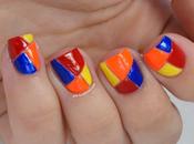 Primary Color Block Negative Space Nails
