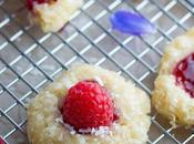Raspberry Rose Coconut Thumbprint Cookies